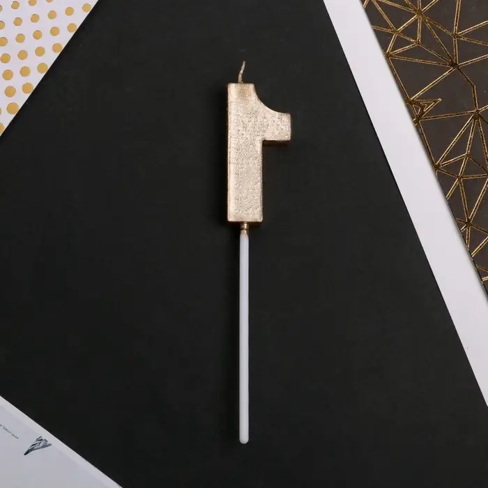 Свеча для торта, цифра &laquo;1&raquo;, 11.5&times;2.3 см