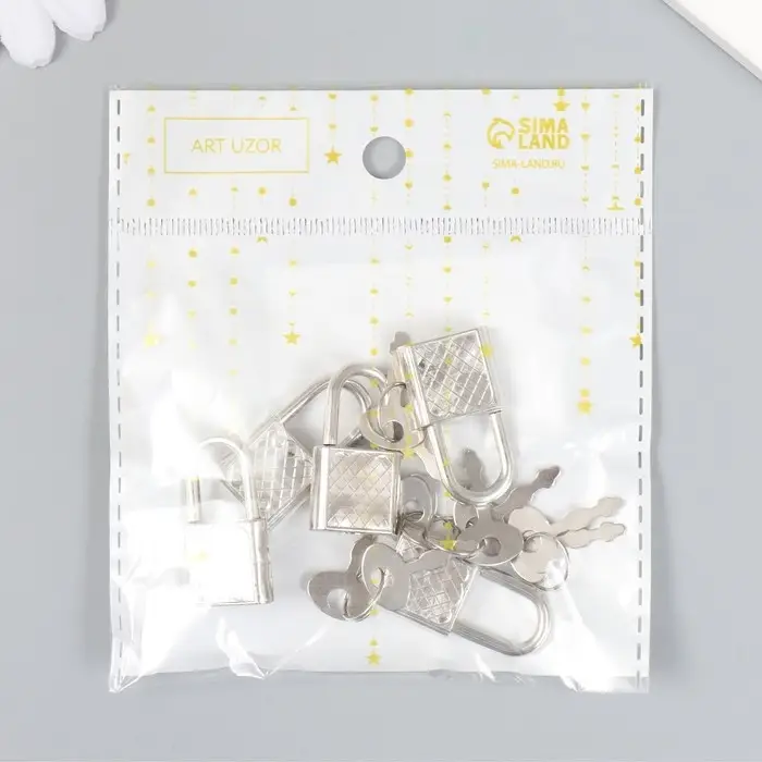 Замок навесной металл для шкатулок с ключом 3,3х1,9 см