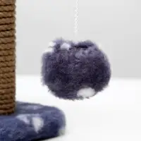 Когтеточка для котят двойная, 30&times;20&times;34 см, джут, серая с лапками