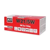 Лампа AVS Vegas 12V. W21/5W(W3x16q) BOX 10шт.