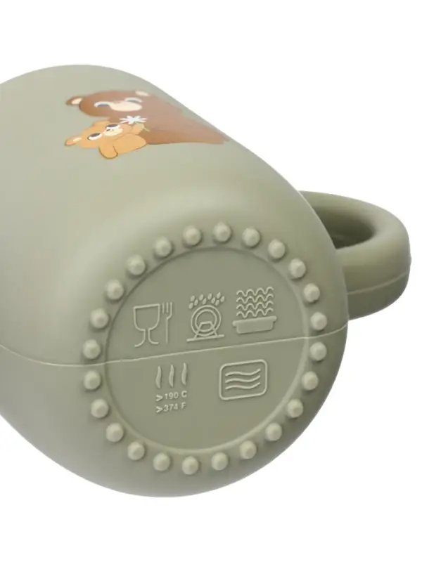 Поильник силиконовый с носиком, с ручками 6+ мес, 200 мл, серый, Крошка Я