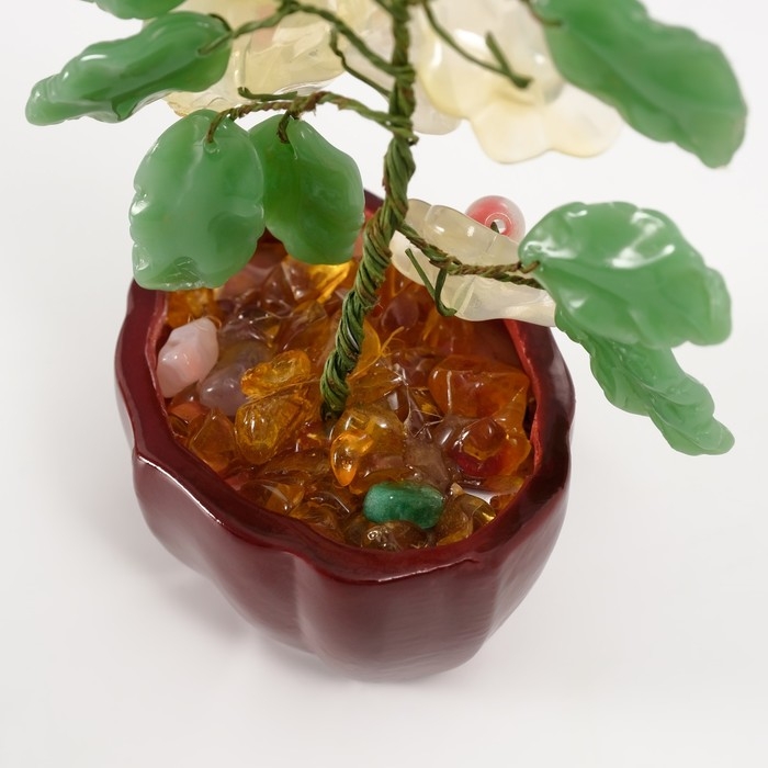 Сувенир бонсай  Сувенир бонсай "Цветочное дерево" жёлтый 5 цветков 7х5,2х13 см