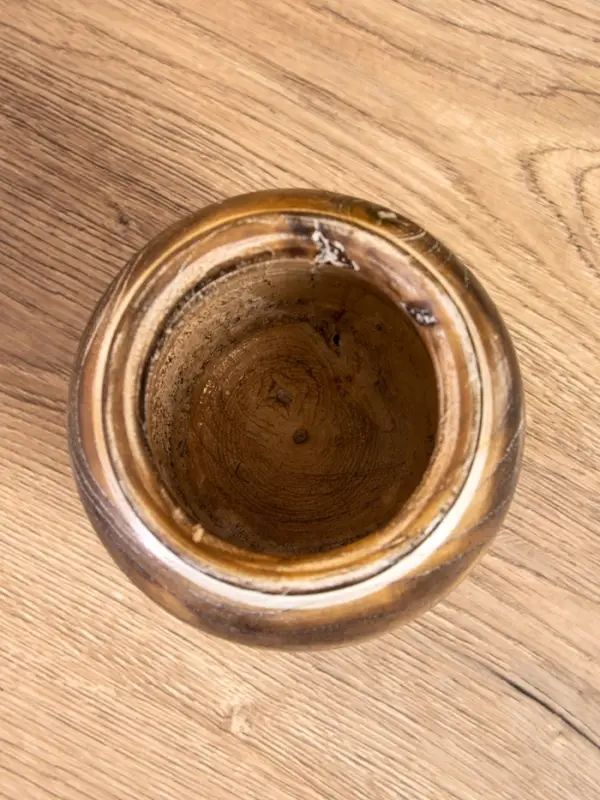 Подсвечник из дерева джати, d=7 см, 12&times;12&times;23 см, тёмно-коричневый
