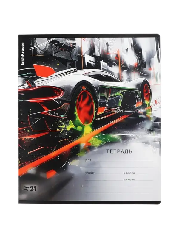 Тетрадь 24 листа в в линейку ErichKrause Adrenaline Speed, МИКС