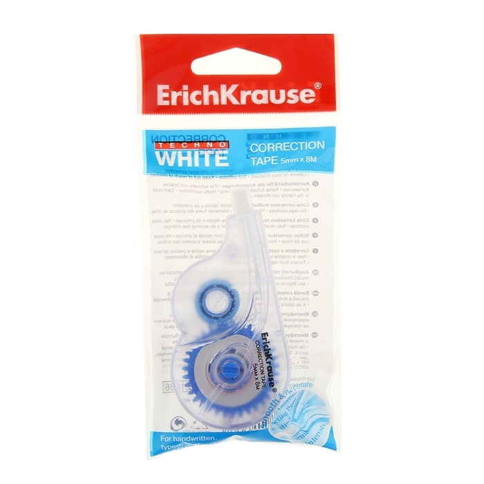 Корректирующая лента 5 мм х 8 м, ErichKrause Arctic white, супер-белая, европодвес Корректирующая лента 5 мм х 8 м, ErichKrause Arctic white, супер-белая, европодвес
