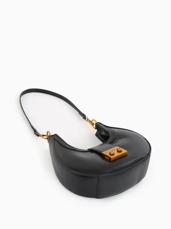 Сумка женская багет TEXTURA на молнии, 24&times;6.5&times;13 см, чёрная