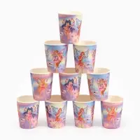 Посуда одноразовая бумажная на 10 персон: стаканы, тарелки, скатерть, ВИНКС Посуда одноразовая бумажная на 10 персон: стаканы, тарелки, скатерть, ВИНКС