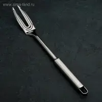 Вилка для мяса из нержавеющей стали Доляна «Основа», h=36 cм, цвет серебряный