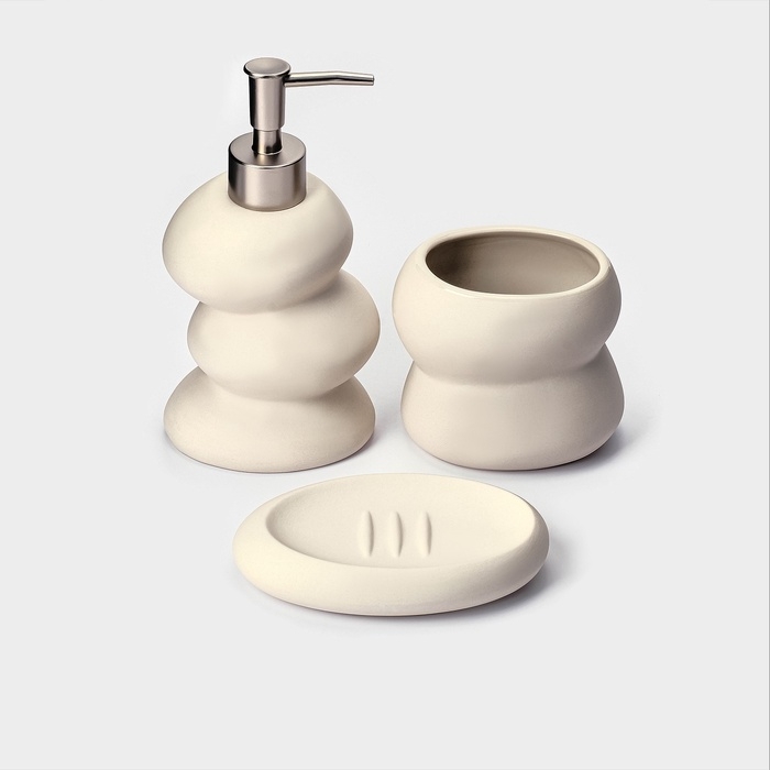Набор для ванной Набор для ванной "Мено" 3 предмета (дозатор для мыла, стакан, мыльница)