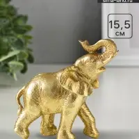 Фигурка полистоун &laquo;Золотой слон&raquo;, 12&times;5.6&times;15.5 см