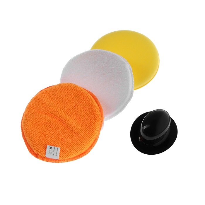 Аппликаторы из микрофибры для нанесения составов, с ручкой, 12,5x12,5 см, набор 3 шт Аппликаторы из микрофибры для нанесения составов, с ручкой, 12,5x12,5 см, набор 3 шт