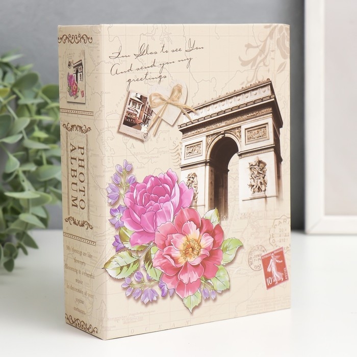 Фотоальбом на 100 фото 10х15 см Фотоальбом на 100 фото 10х15 см "Ретро. Цветы" МИКС 16,5х12,5х4,5 см