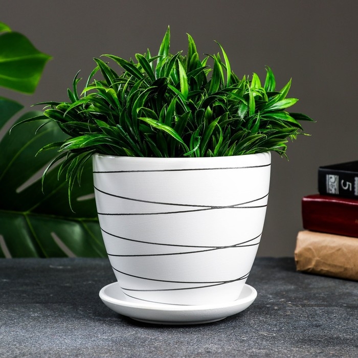 Горшок цветочный Горшок цветочный "Магнолия" белый, 1,4 л