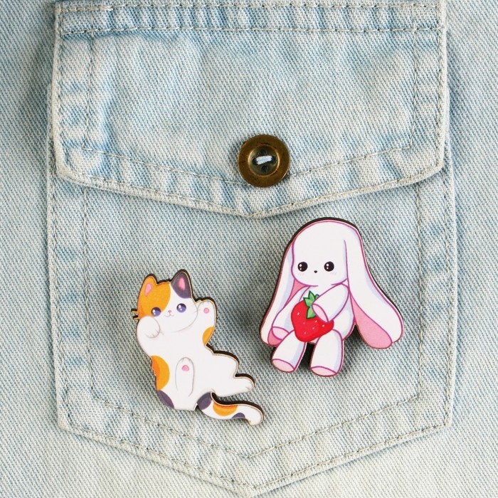 Значки деревянные, неразлучники &laquo;Любимой подружке&raquo;, 2 шт., 8 х 12 см.