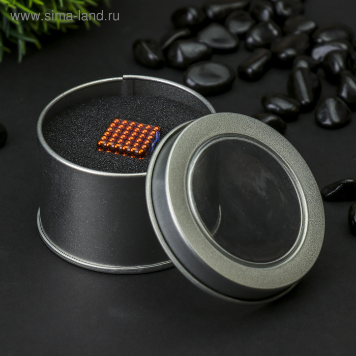 Антистресс магнит Антистресс магнит "Неокуб" 216 шариков d=0,3 см (оранжевый) 1.8х1.8 см