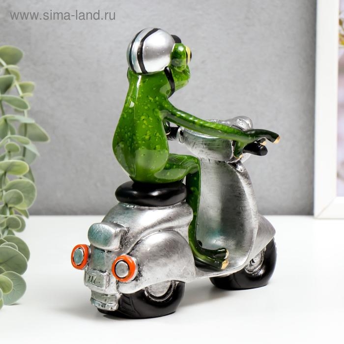 Сувенир полистоун лак Сувенир полистоун лак "Лягуха на мопеде" 15,5х8,5х14 см
