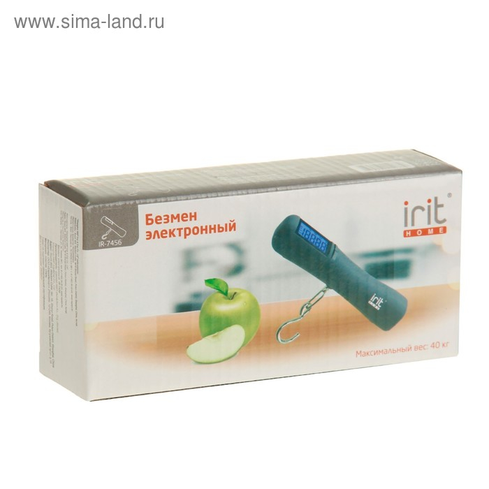 Безмен Irit IR-7456, электронный, до 40 кг, ЖК-дисплей, чёрный Безмен Irit IR-7456, электронный, до 40 кг, ЖК-дисплей, чёрный