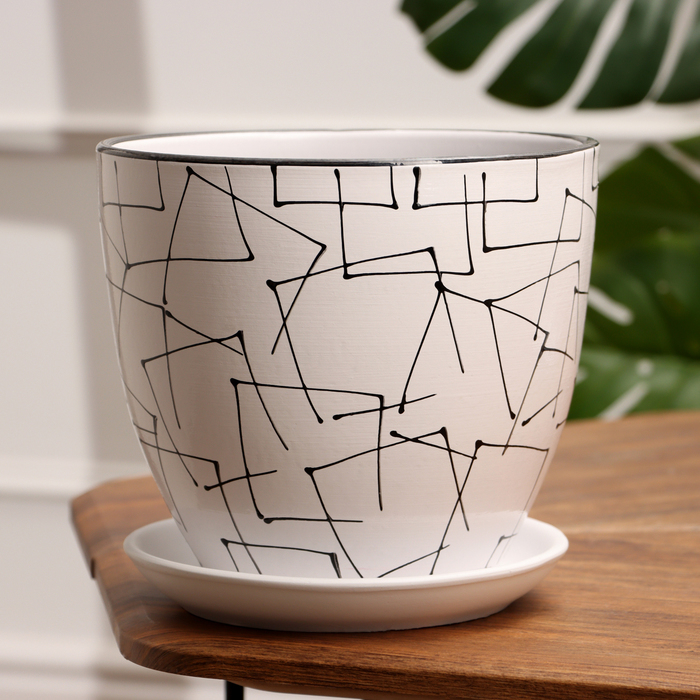 Горшок цветочный Иллюзия белая 5 л Горшок цветочный Иллюзия белая 5 л