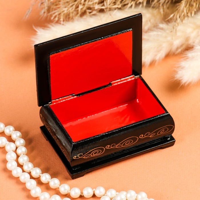 Шкатулка «Розовые розы», 6×9 см, лаковая миниатюра