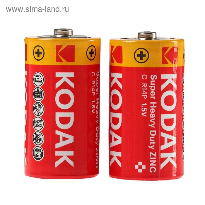 Батарейка солевая Kodak Extra Heavy Duty, C, R14-2BL, 1.5В, блистер, 2 шт. Батарейка солевая Kodak Extra Heavy Duty, C, R14-2BL, 1.5В, блистер, 2 шт.