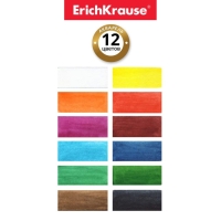 Акварель 12 цветов, ErichKrause Basic, медовая, без кисти, пластик, картонный пенал