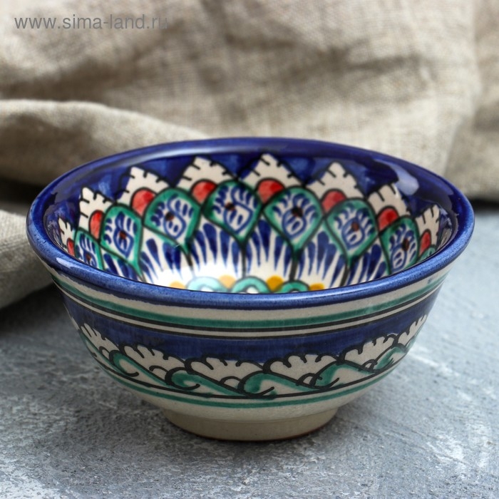 Пиала Риштанская Керамика  Пиала Риштанская Керамика "Узоры", 11 см, большая, микс