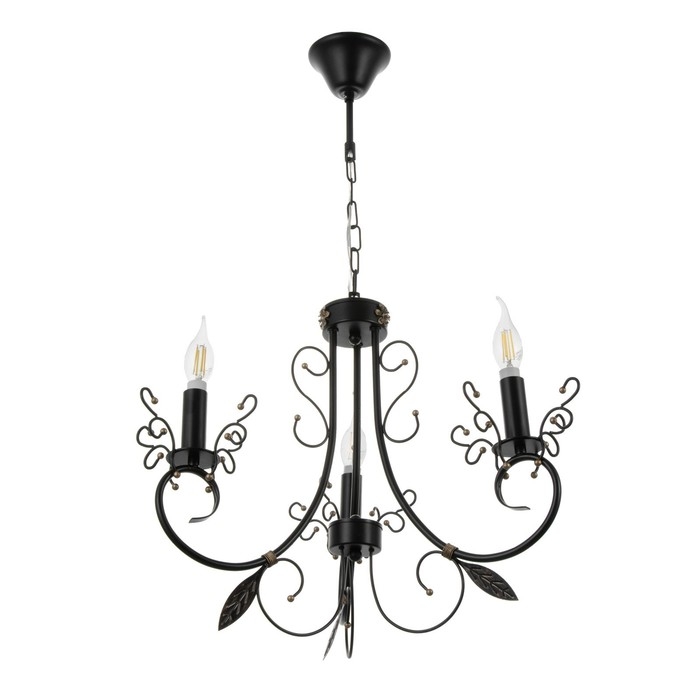 Люстра Люстра "Ариэль" 3xE14 40Вт черно-золотой 58х58х40,5-100 см BayerLux