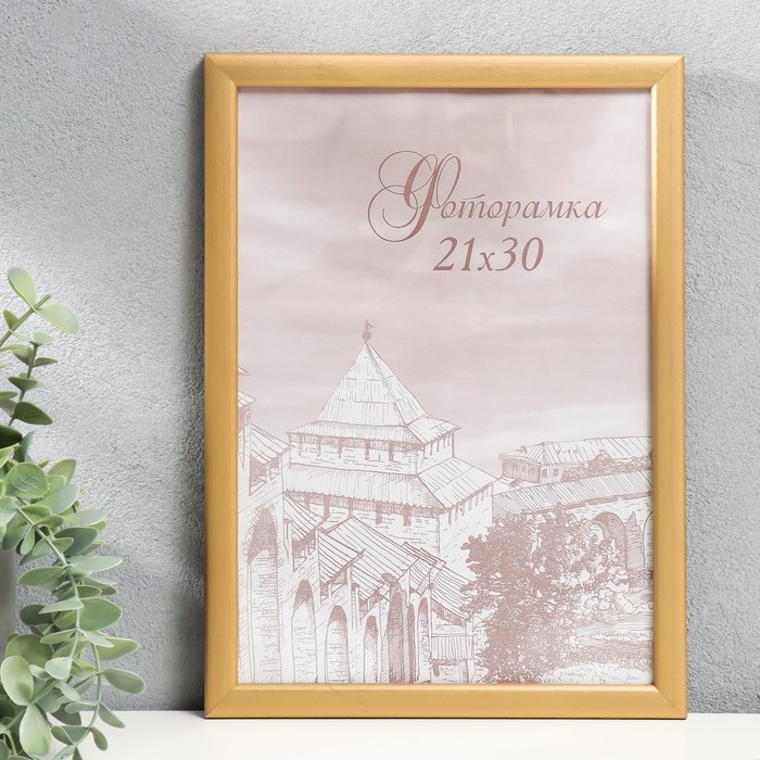 Фоторамка сосна с19 золото 21х30 см (пластиковый экран) Фоторамка сосна с19 золото 21х30 см (пластиковый экран)