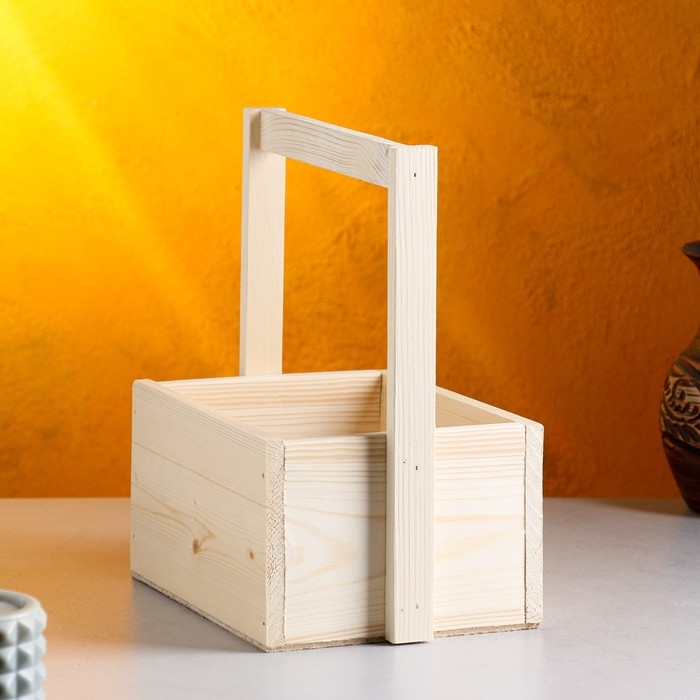 Кашпо деревянное 20×15×11(25) см Элегант  Кашпо деревянное 20×15×11(25) см Элегант "Рестайл Классик", с ручкой Дарим Красиво