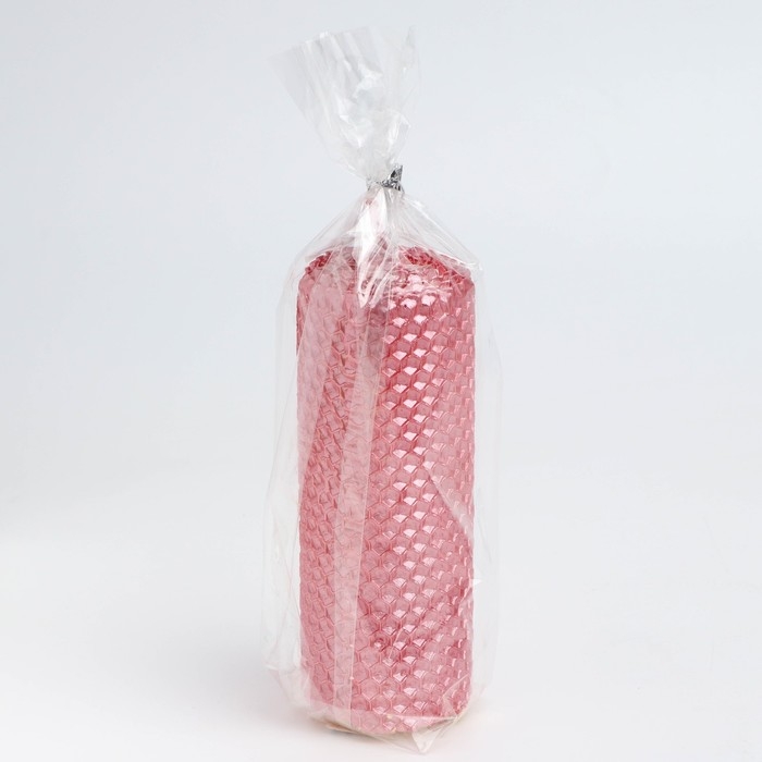 Свеча из вощины, 4,5х4,5х12,5 см, фуксия металлик Свеча из вощины, 4,5х4,5х12,5 см, фуксия металлик