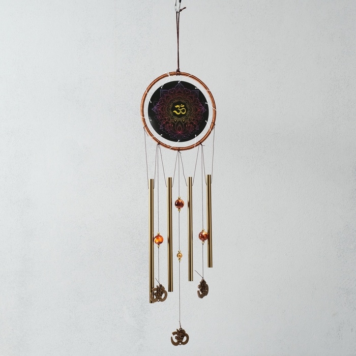 Музыка ветра металл Музыка ветра металл "Ом - слово силы" 4 трубки 1,8х16х57 см