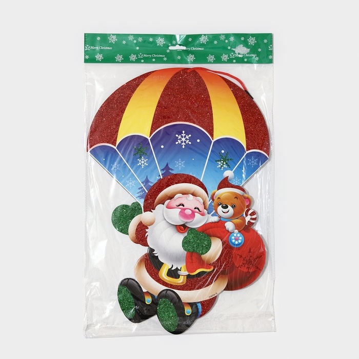 Декоративное украшение (подвеска)  Декоративное украшение (подвеска) "Дед мороз и мишка" 44,5х31 см