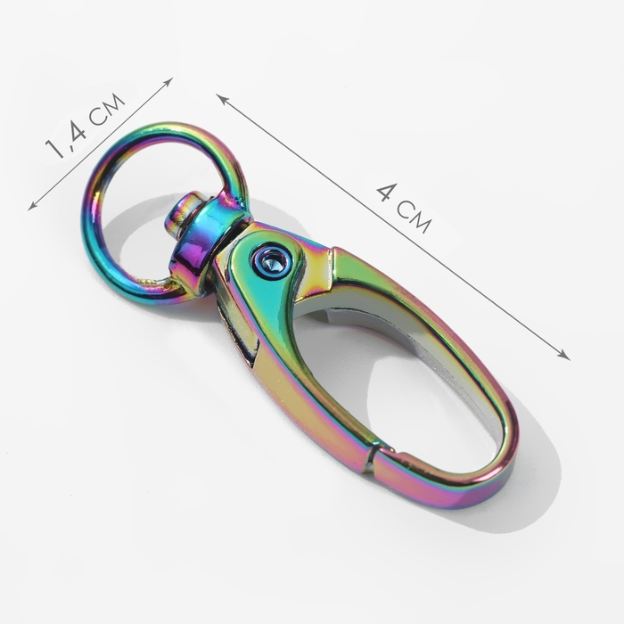 Карабин металлический, 40 × 14 мм / 10 × 1 мм, 5 шт, цвет бензин Карабин металлический, 40 × 14 мм / 10 × 1 мм, 5 шт, цвет бензин