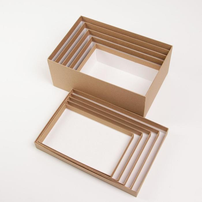 Набор коробок 5 в 1, упаковка подарочная, «Крафт», 22 х 14 х 8.5‒ 32.5 х 20 х 12.5 см