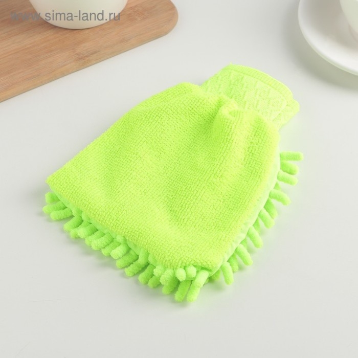 Варежка для уборки Доляна «Букли», микрофибра односторонняя, 15×20 см, цвет МИКС Варежка для уборки Доляна «Букли», микрофибра односторонняя, 15×20 см, цвет МИКС