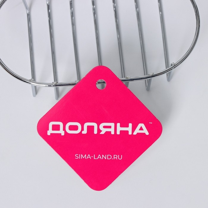 Мыльница подвесная овальная Доляна, 13,5×10,5×8 см, цвет серебристый Мыльница подвесная овальная Доляна, 13,5×10,5×8 см, цвет серебристый