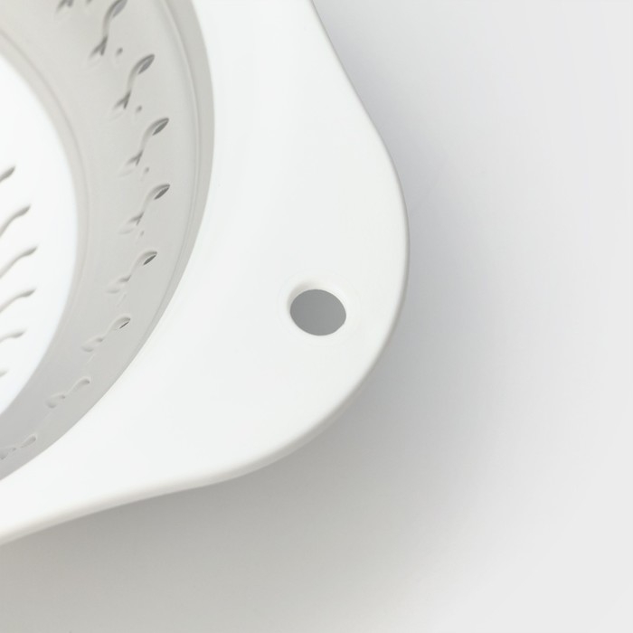 Дуршлаг складной «Флекс», 2,2 л, 29,5×24×10,5 см, цвет смоки Дуршлаг складной «Флекс», 2,2 л, 29,5×24×10,5 см, цвет смоки