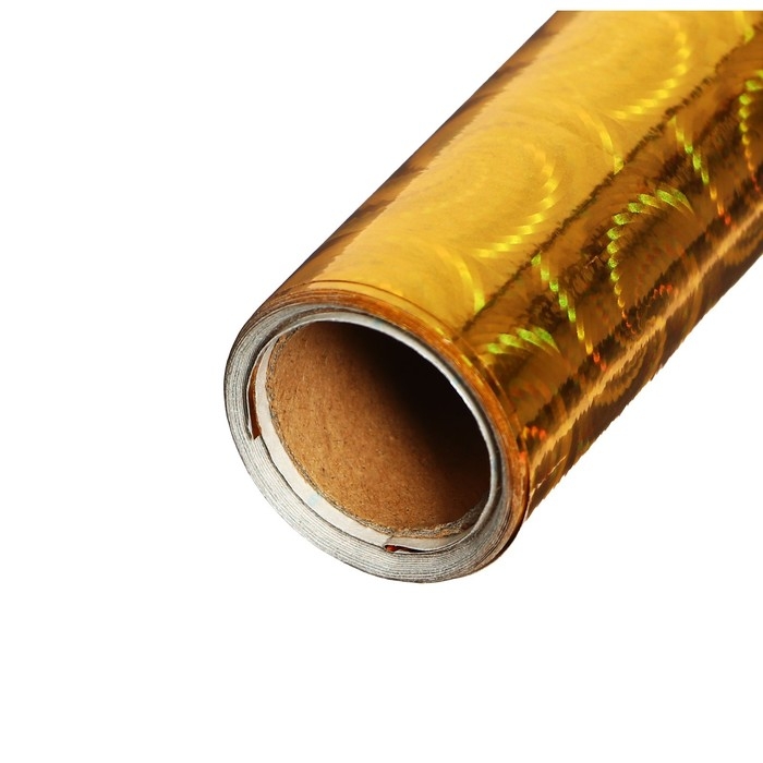 Пленка самоклеящаяся  Пленка самоклеящаяся "Жатка", голография, золотая, 0.45 х 3 м, 3 мкм,