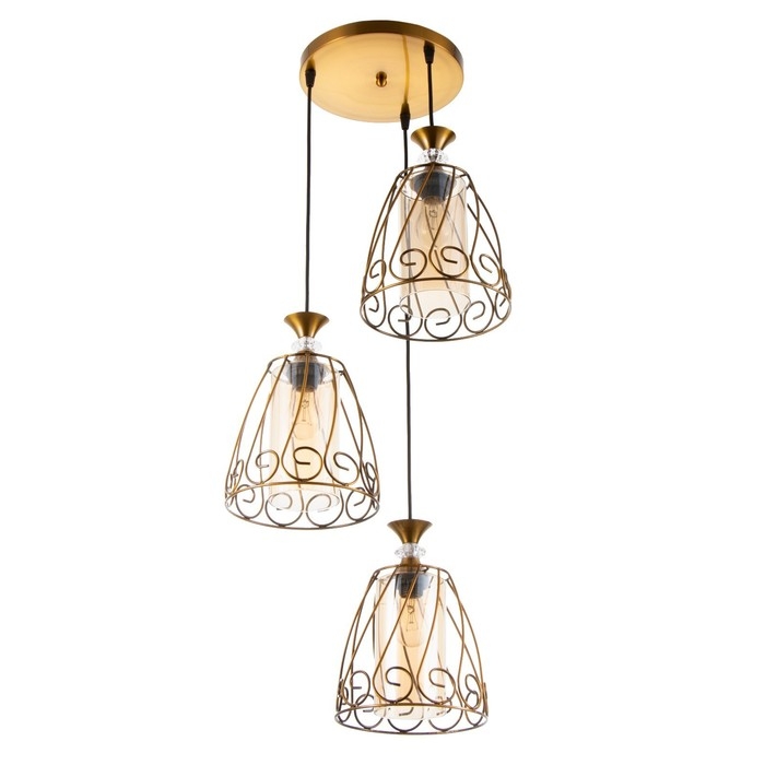 Светильник BayerLux Светильник BayerLux "Кронос" 3хE27 40Вт золото 32х32х100 см