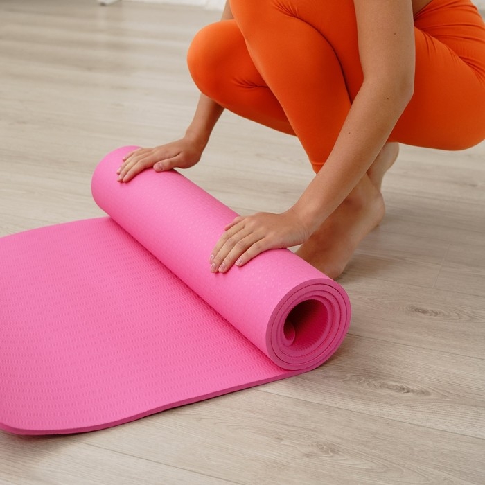 Коврик для йоги Sangh, 183×61×0,8 см, цвет розовый Коврик для йоги Sangh, 183×61×0,8 см, цвет розовый