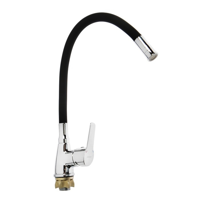 Смеситель для кухни Accoona A4890F-5, однорычажный, гибкий излив, черный/хром Смеситель для кухни Accoona A4890F-5, однорычажный, гибкий излив, черный/хром