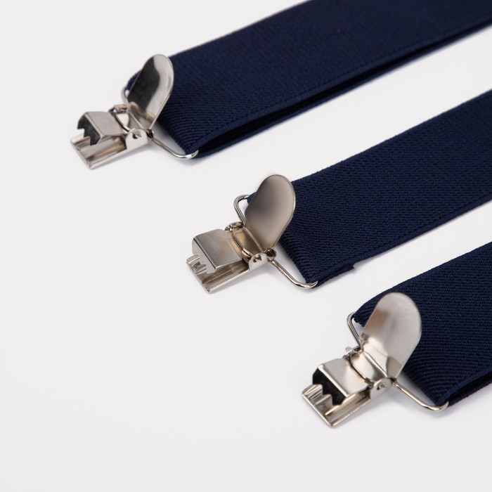 Подтяжки взрослые, ширина 3.5 см, цвет тёмно-синий Подтяжки взрослые, ширина 3.5 см, цвет тёмно-синий