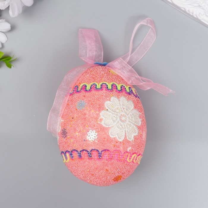 Декор пасхальный подвеска Декор пасхальный подвеска "Яйцо - посыпка, пчёлка" МИКС 13 см
