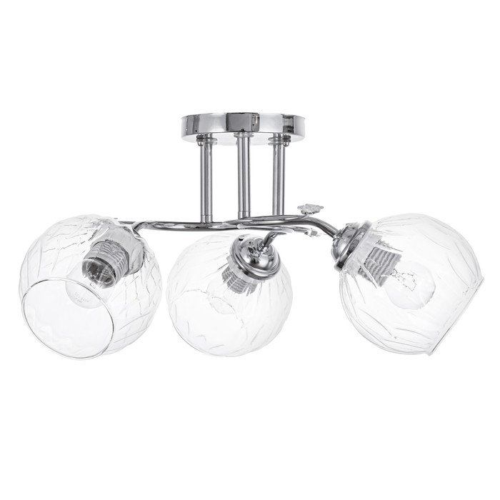 Люстра потолочная Дебра 3х40Вт Е27 Хром 46x46x22 см Люстра потолочная Дебра 3х40Вт Е27 Хром 46x46x22 см