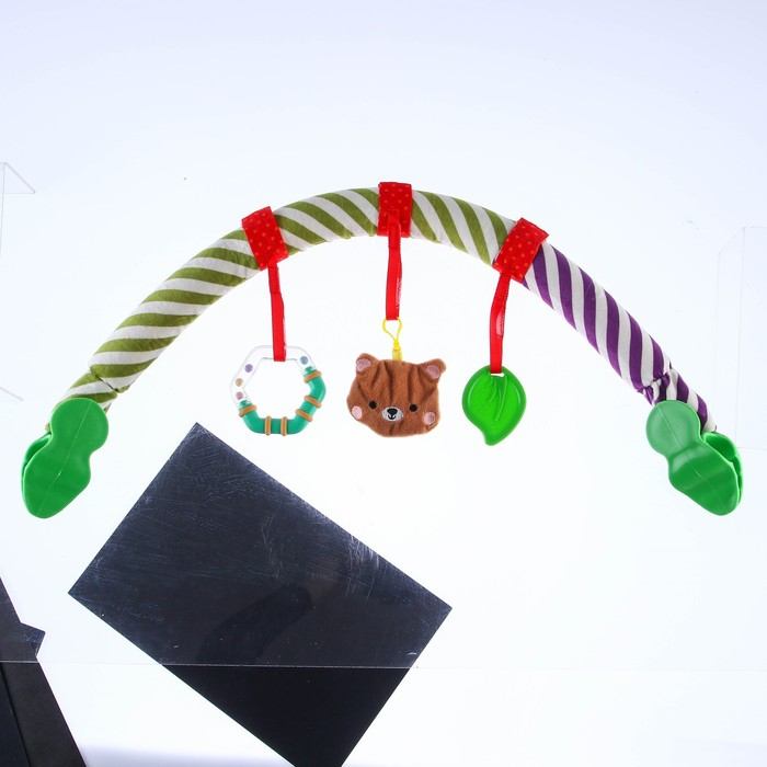 Дуга игровая мягкая на кроватку, коляску «Мишка», 28-43 см, прорезыватель, погремушки, 3 игрушки, Крошка Я Дуга игровая мягкая на кроватку, коляску «Мишка», 28-43 см, прорезыватель, погремушки, 3 игрушки, Крошка Я