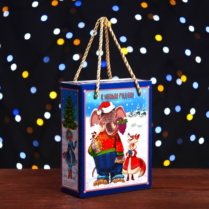 Новый год. Подарочная коробка Новый год. Подарочная коробка "Квартет" 16,5 х 7,9 х 20,8 см.