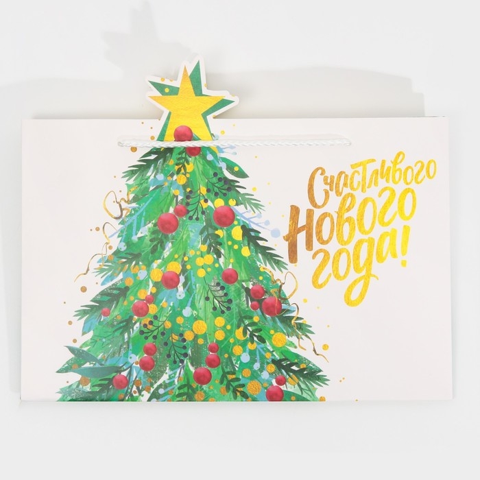 Пакет подарочный новогодний «Звезда», 30 х 23 х 10 см, Новый год Пакет подарочный новогодний «Звезда», 30 х 23 х 10 см, Новый год