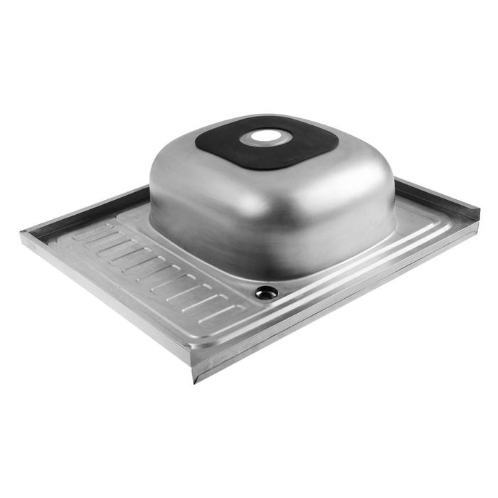 Мойка кухонная MIXLINE 538191, накладная, толщина 0.4 мм, 60х50х16 см, правая, выпуск 1 1/2 Мойка кухонная MIXLINE 538191, накладная, толщина 0.4 мм, 60х50х16 см, правая, выпуск 1 1/2"