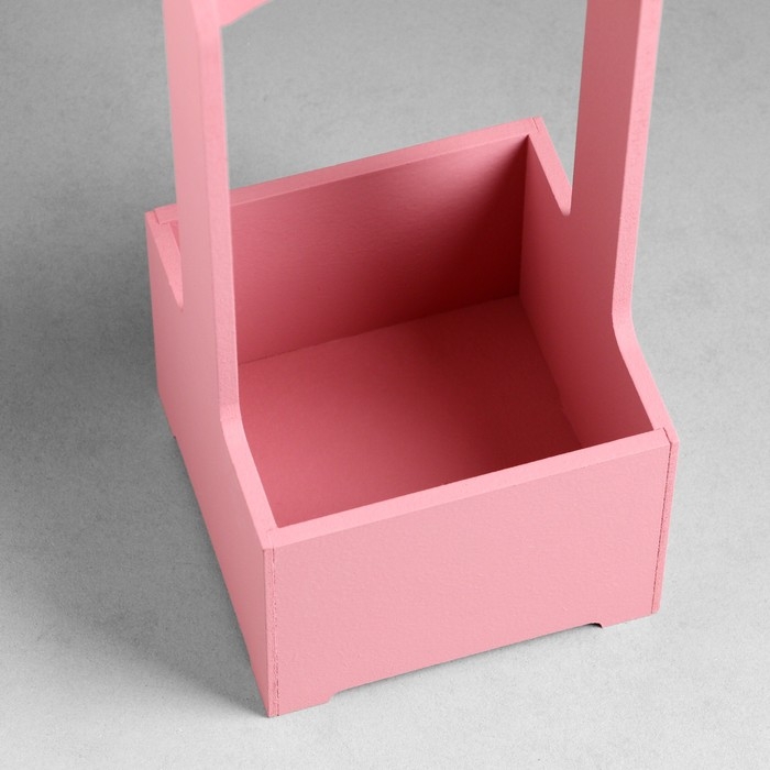 Кашпо - ящик деревянный 13,5х13,5х30 см Розовый Коралл Кашпо - ящик деревянный 13,5х13,5х30 см Розовый Коралл