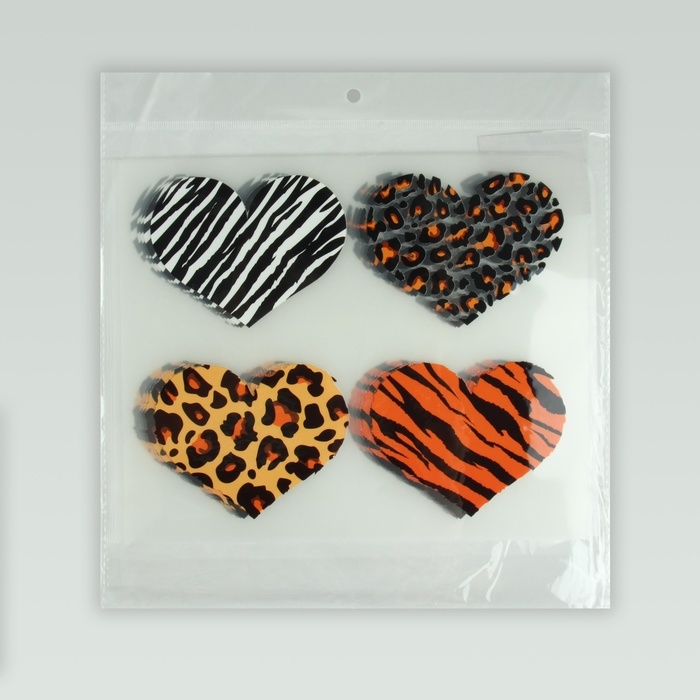 Термотрансфер «Анималистичные сердца», 19,3 × 16 см, 4 дизайна, цена за 1 лист Термотрансфер «Анималистичные сердца», 19,3 × 16 см, 4 дизайна, цена за 1 лист